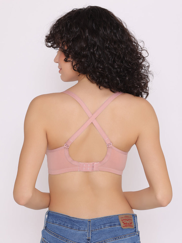 Women's Padded and Non Wired Full Coverage T-Shirt Bra (Pack of 3)-LILY