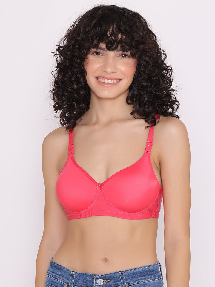 Women's Padded and Non Wired Full Coverage T-Shirt Bra (Pack of 2)-LILY