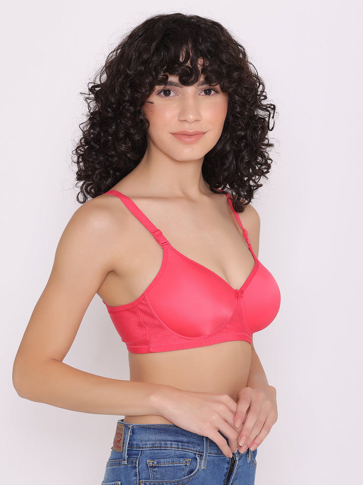 Women's Padded and Non Wired Full Coverage T-Shirt Bra (Pack of 3)-LILY