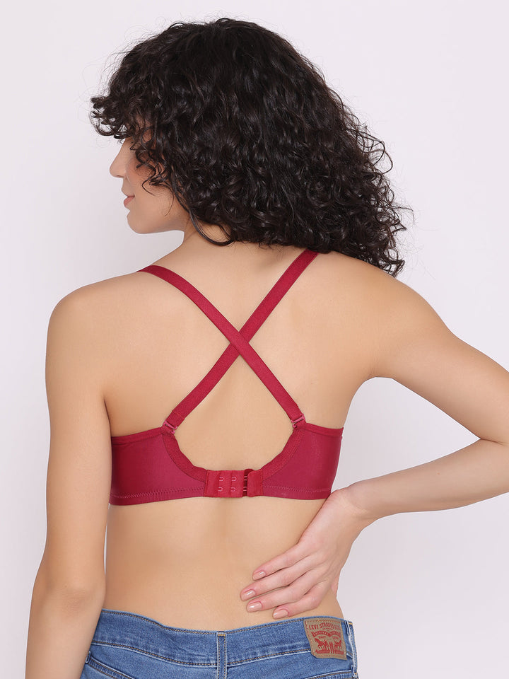 Women's Padded and Non Wired Full Coverage T-Shirt Bra (Pack of 3)-LILY