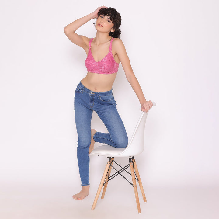 Women's Non Padded Full Coverage Full Net Bra -Erin