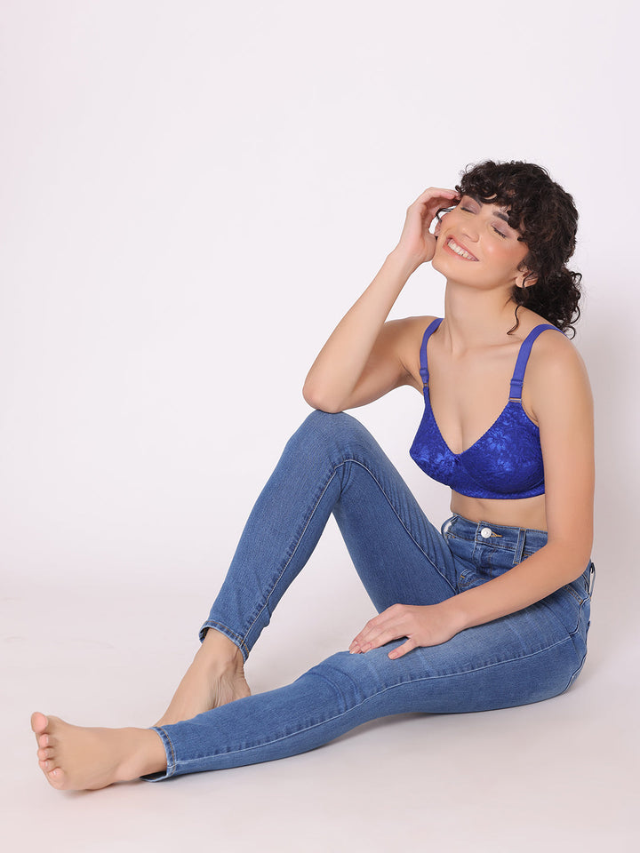 Women's Non Padded Full Coverage Full Net Bra (Pack of 2)-Erin
