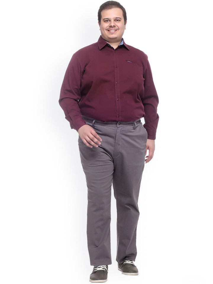 Plus Size Grey Smart Fit Trousers