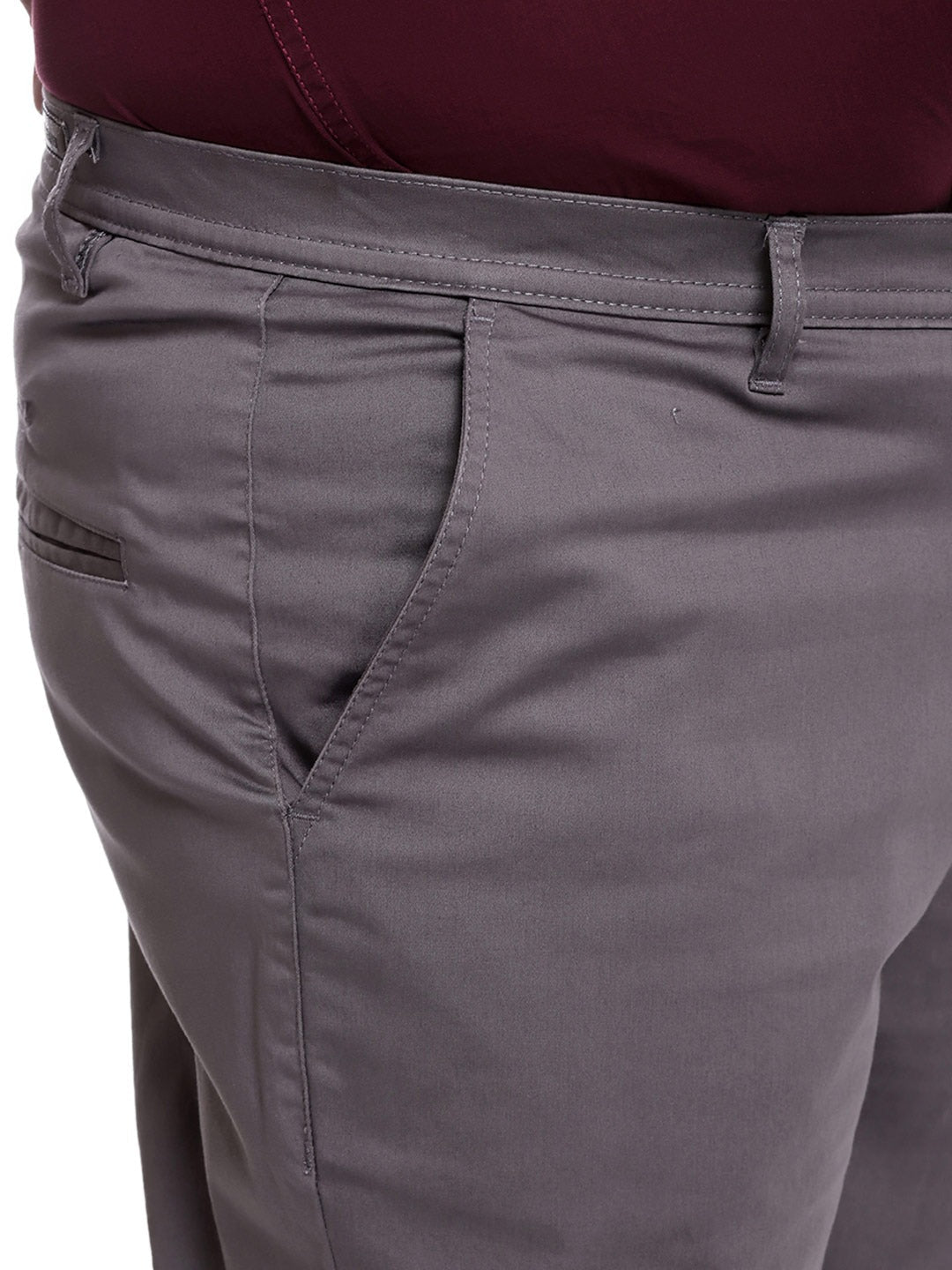 Plus Size Grey Smart Fit Trousers