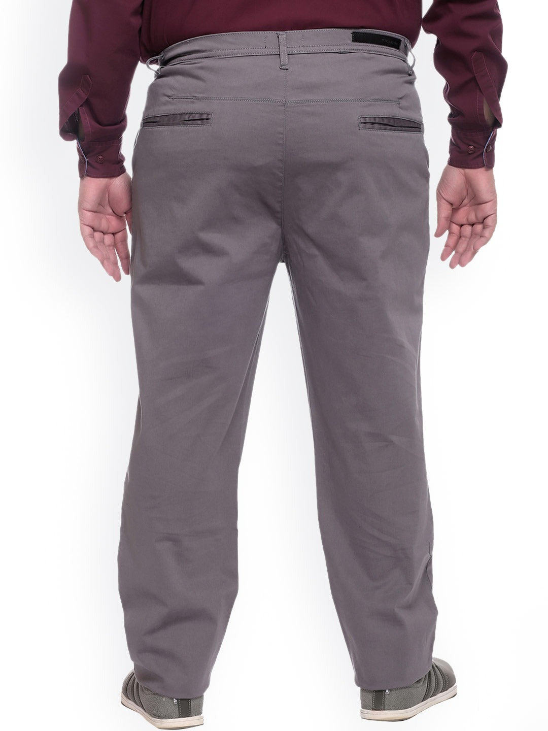 Plus Size Grey Smart Fit Trousers