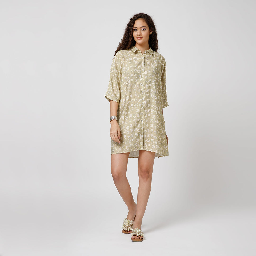 Hindi Print Kaftan Top
