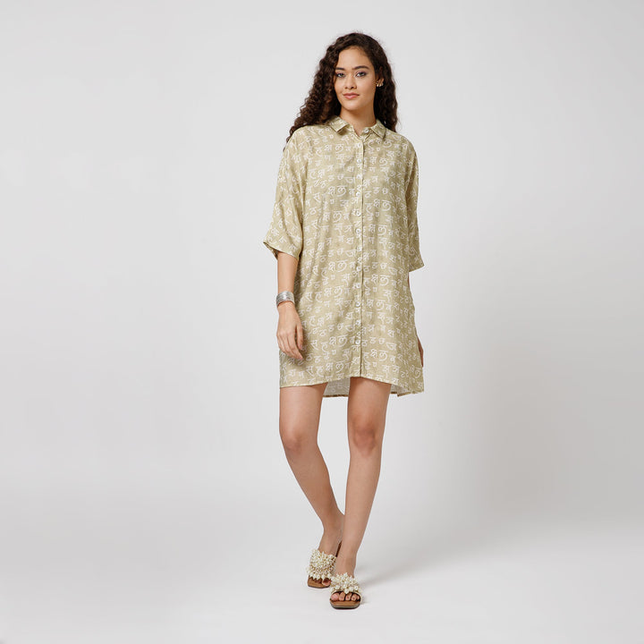 Hindi Print Kaftan Top