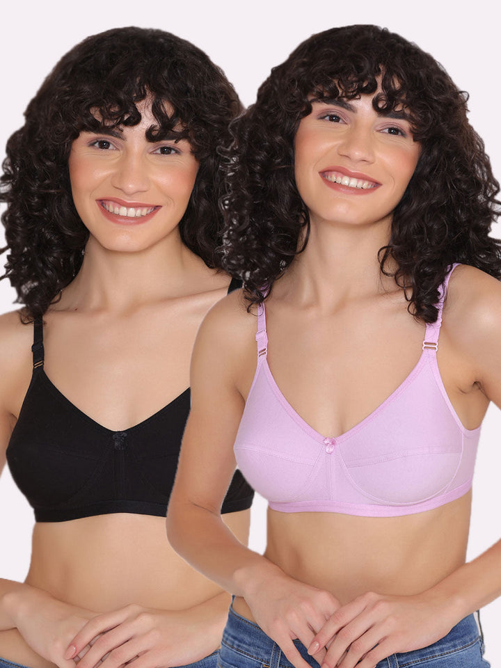 Women's Non Padded Non-Wired Regular Bra (Pack of 2)-ZOE