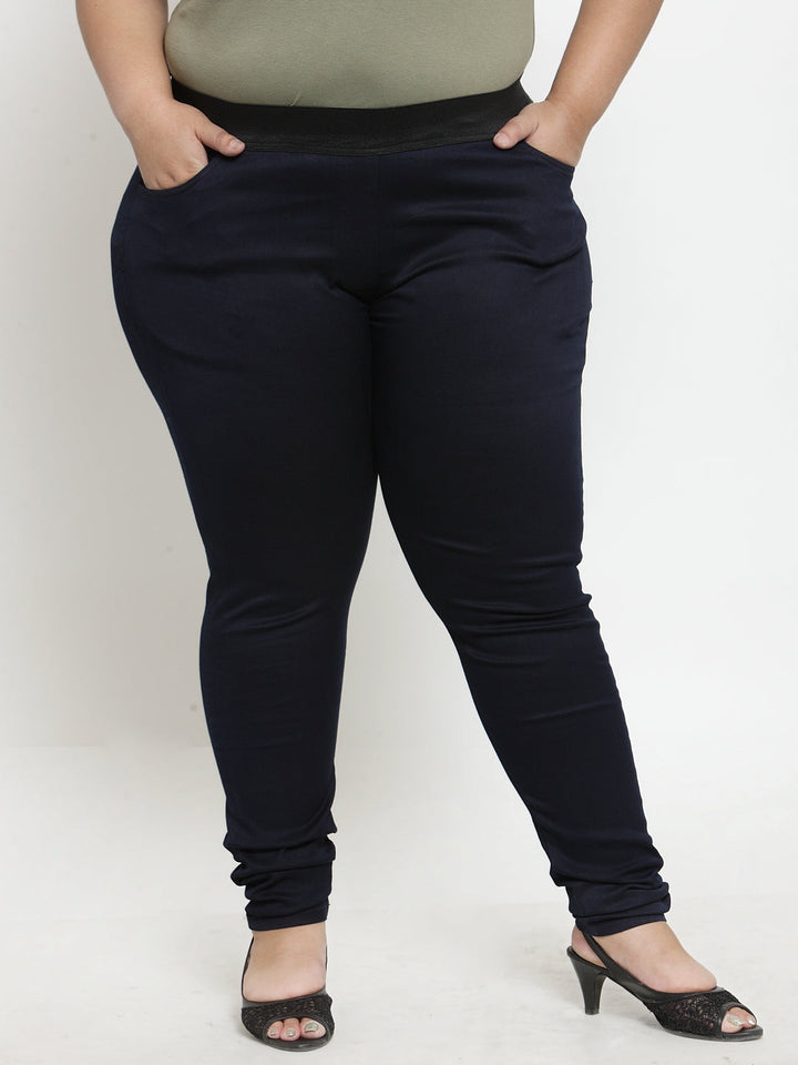 Plus Size Blue Slim Jeggings