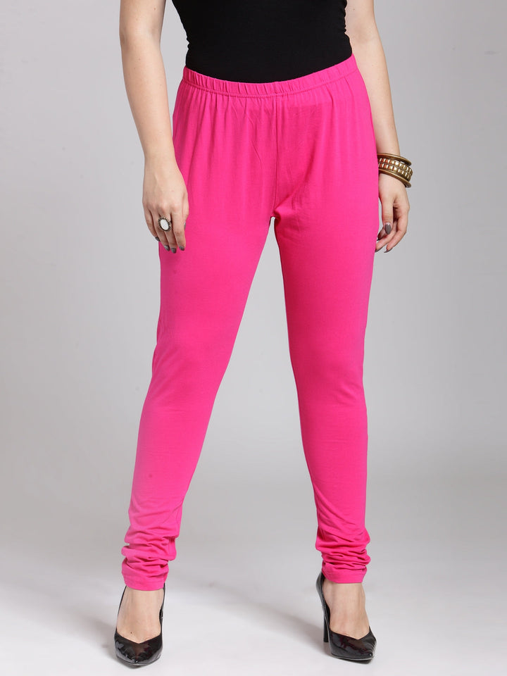 Plus Size Pink Solid Legging