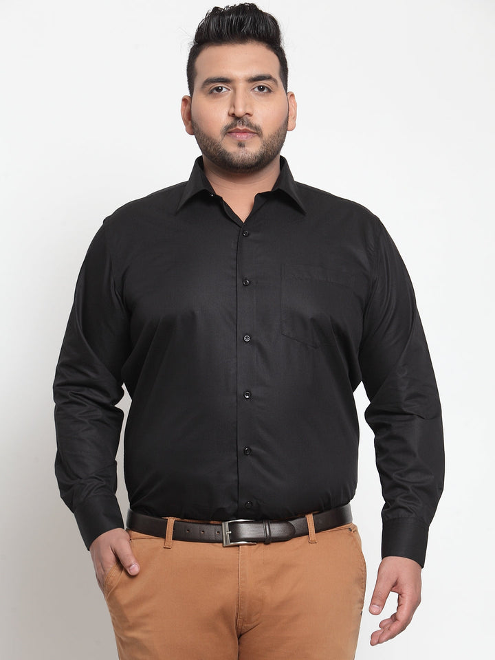 Plus Size Men Black Formal Shirt