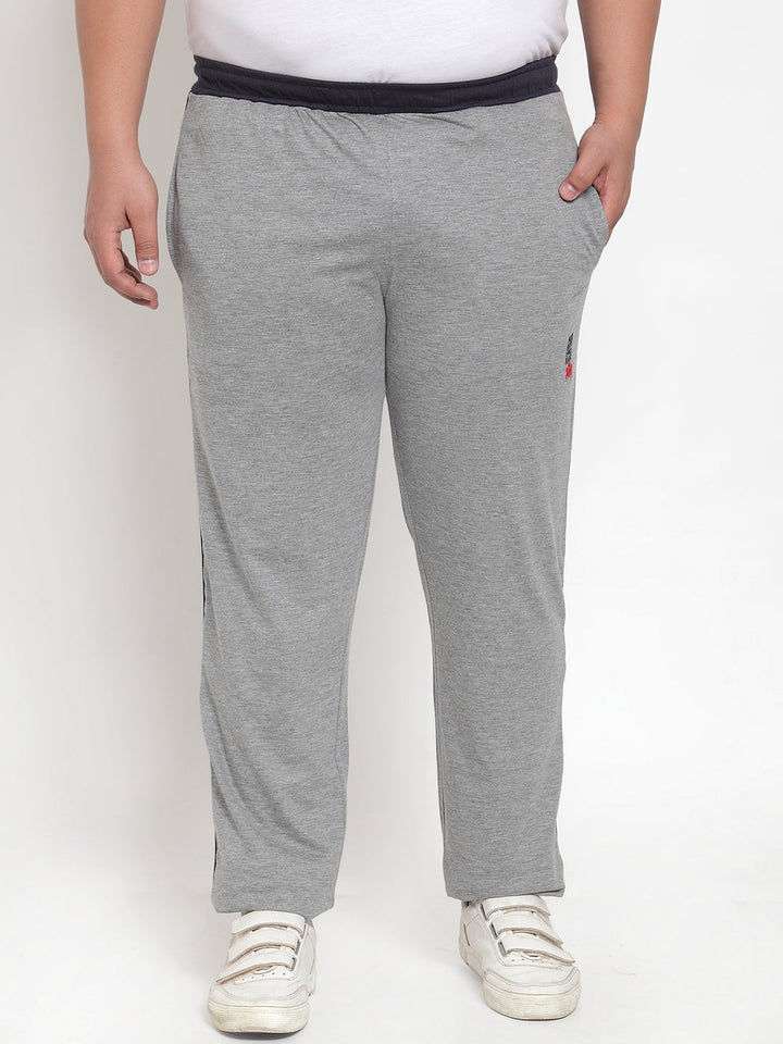 Plus Size Grey Cotton Track Pants