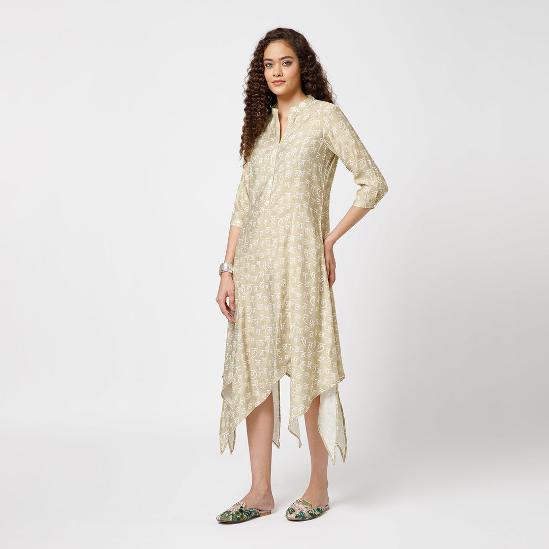 Hindi Lime Green Triangle Dress