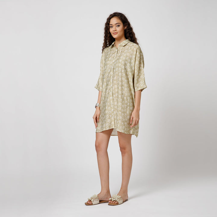 Hindi Print Kaftan Top