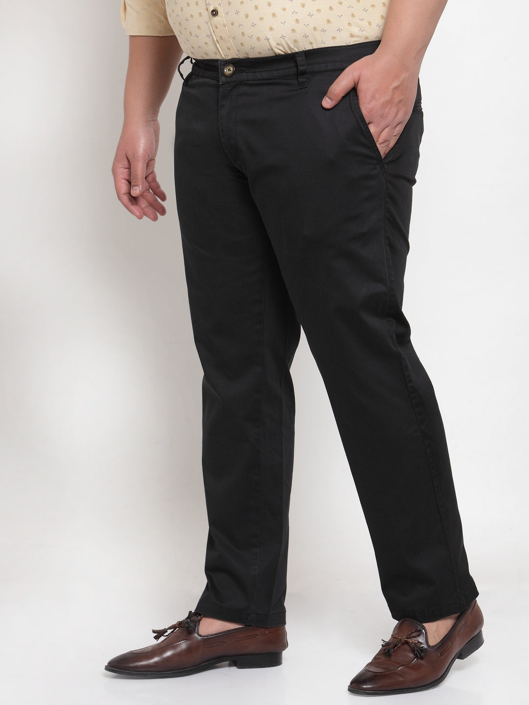 Plus Size Men Black Trousers
