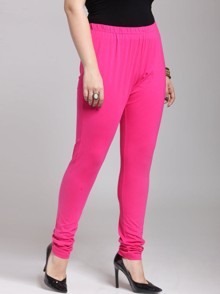 Plus Size Pink Solid Legging
