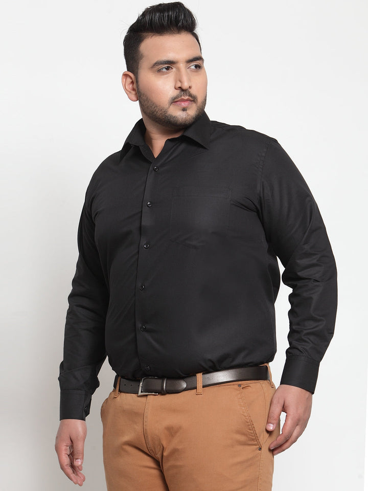 Plus Size Men Black Formal Shirt