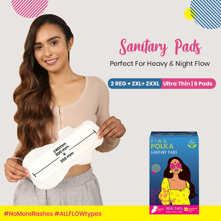 Sanitary Pads - Trial Pack (MRP ₹129 @ ₹59/-)