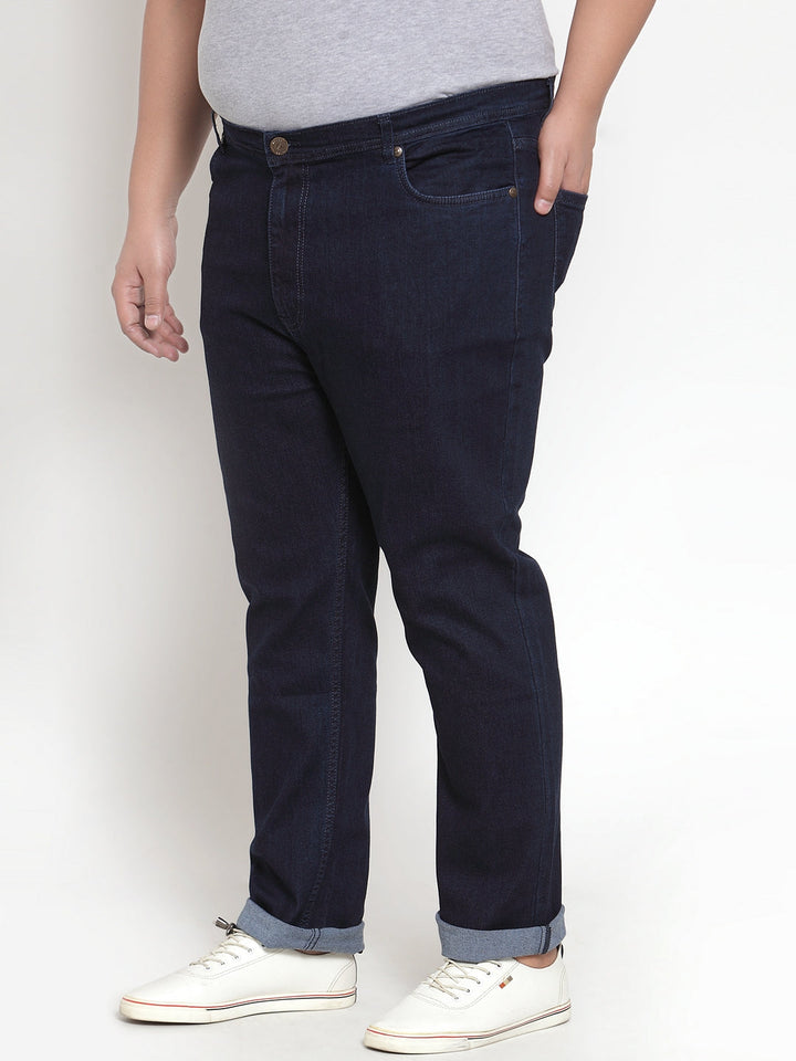 Plus Size Men Blue Regular Fit Mid-Rise Clean Look Jeans