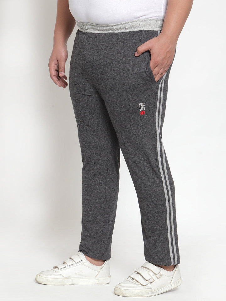 Plus Size   Charcoal Solid Track Pants