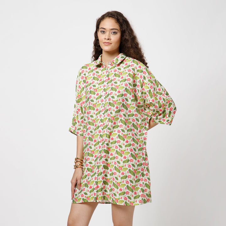 Lotus Print Kaftan Top
