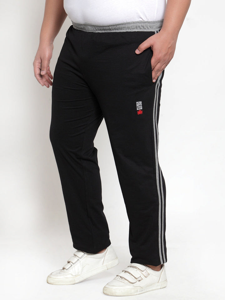 Plus Size   Black Solid Track Pants