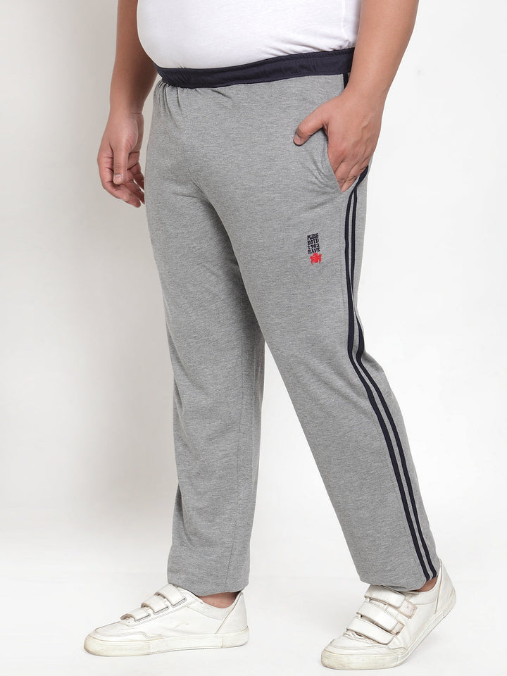 Plus Size Grey Cotton Track Pants