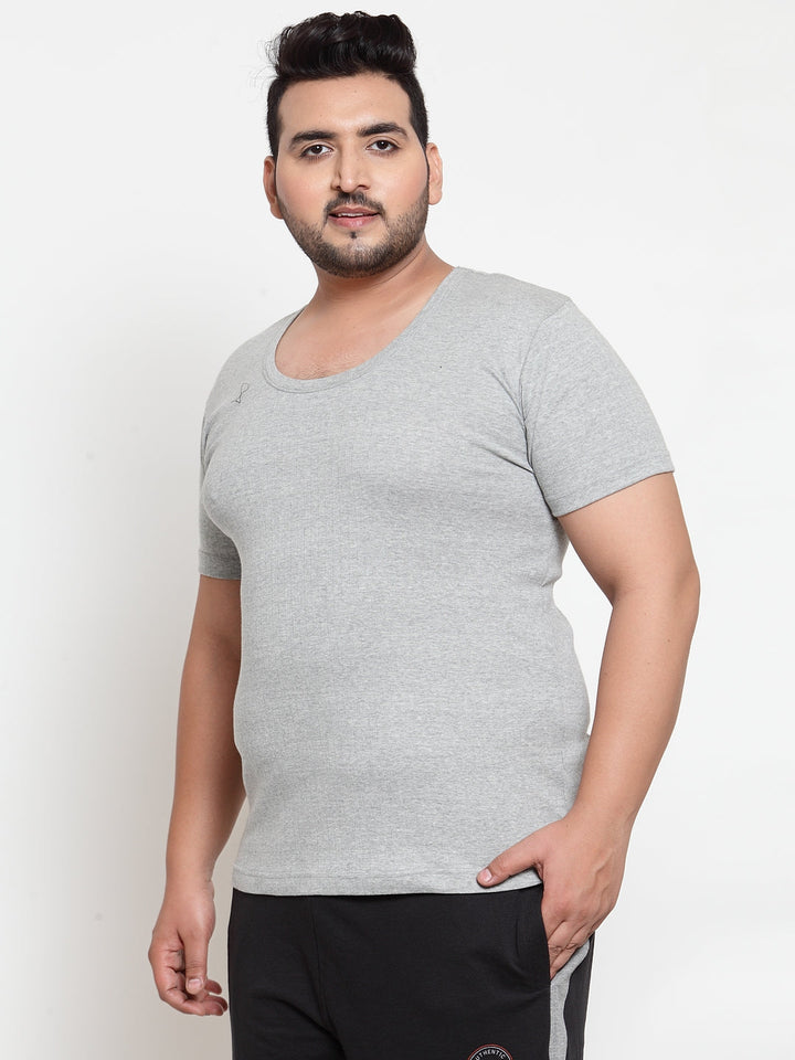 Plus Size Men Grey Innerwear Vest