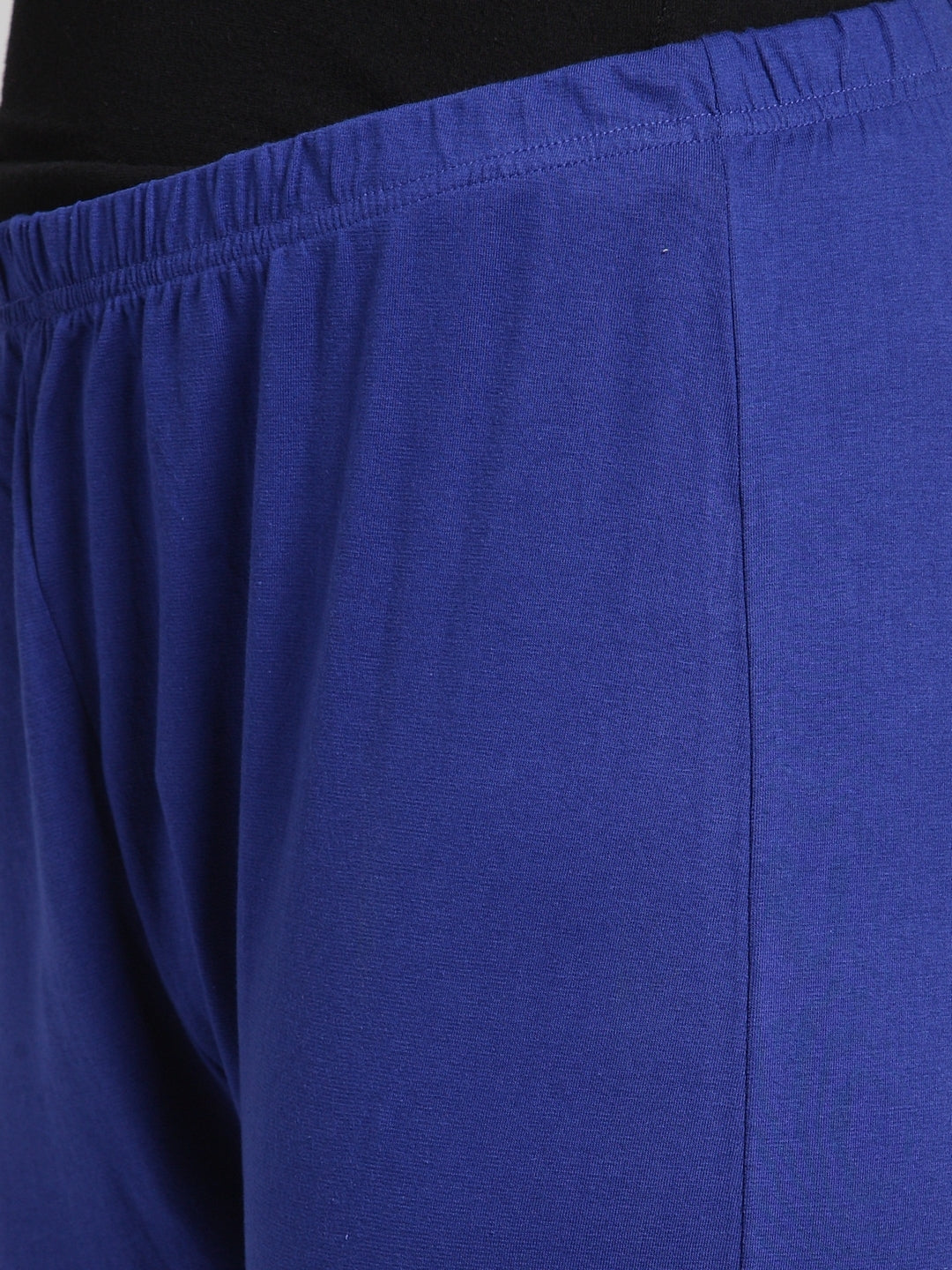 Plus Size Women Blue Solid Leggings