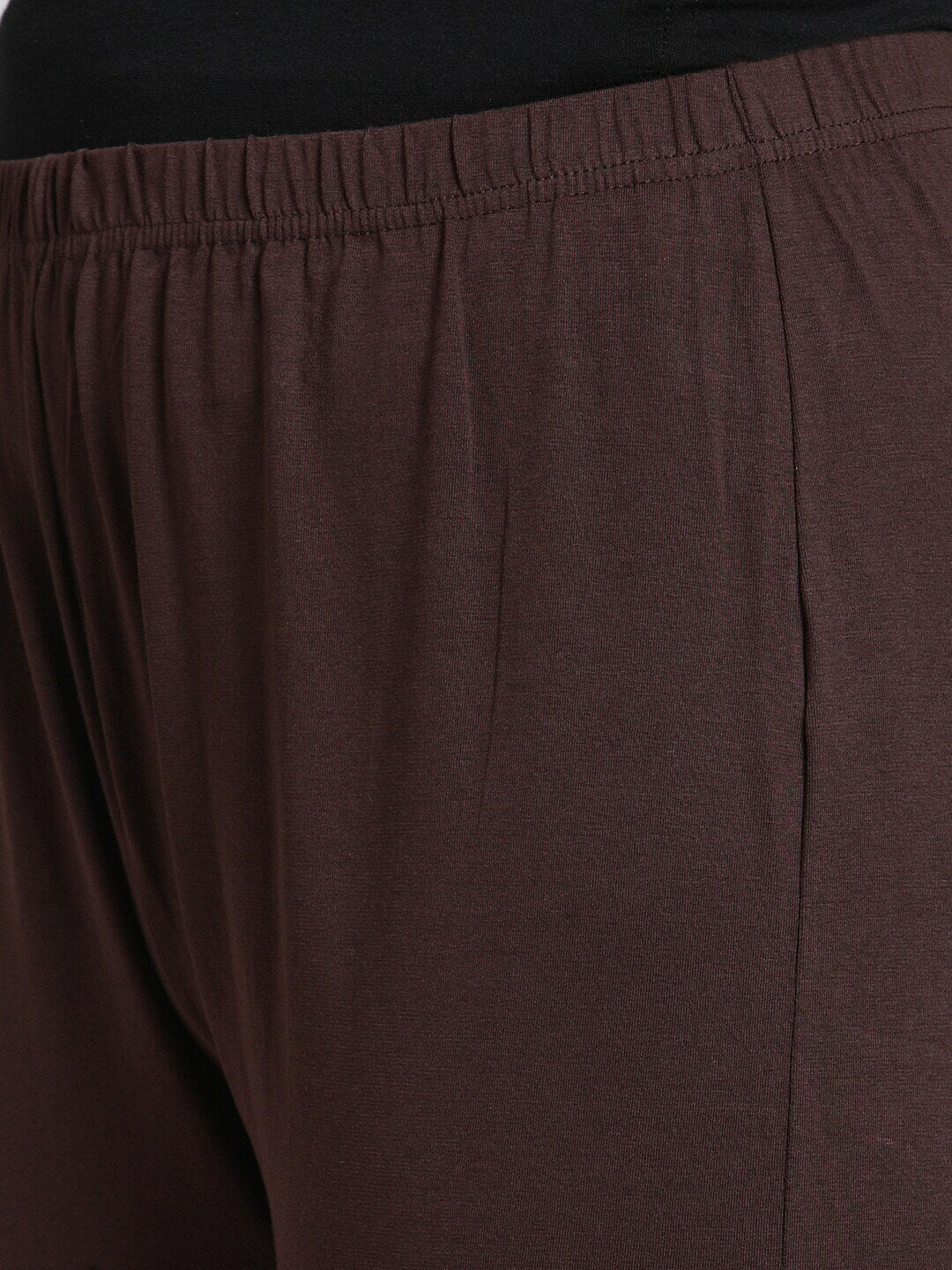 Plus Size Women Brown Solid Churidar Leggings