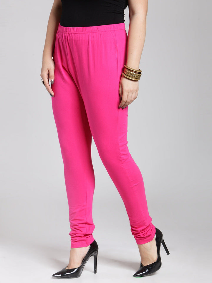 Plus Size Pink Solid Legging