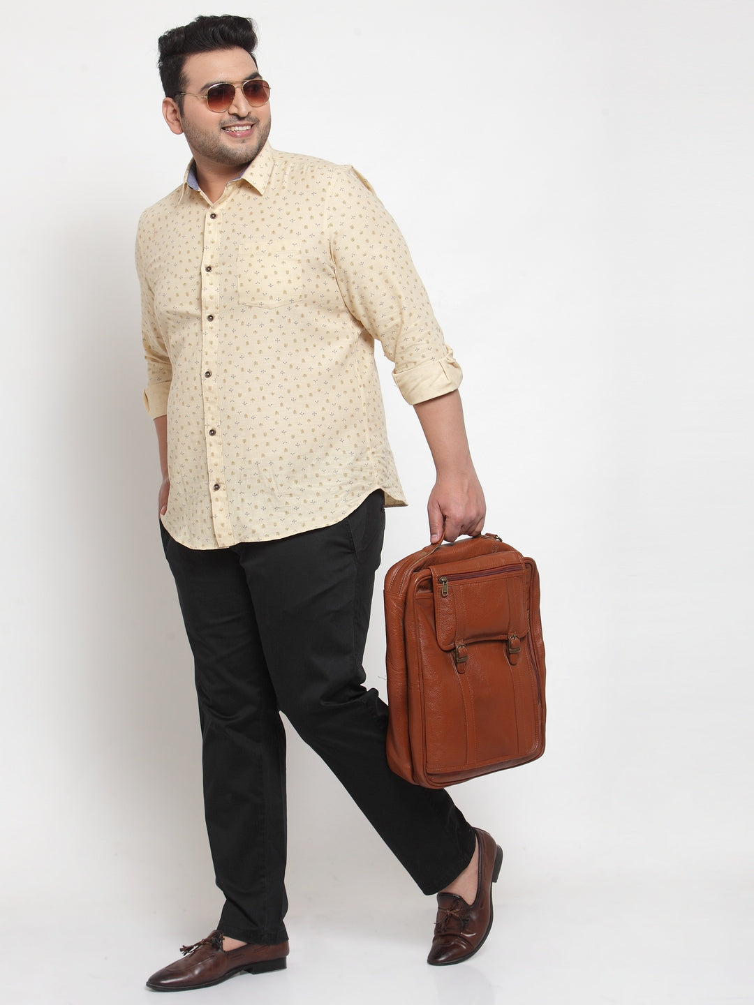 Plus Size Men Black Trousers