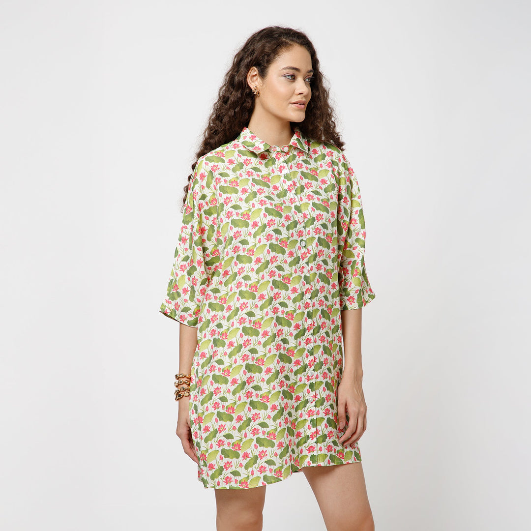 Lotus Print Kaftan Top