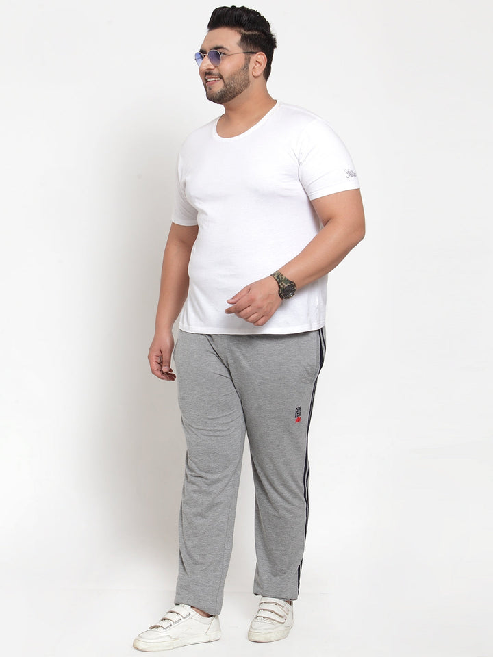 Plus Size Grey Cotton Track Pants