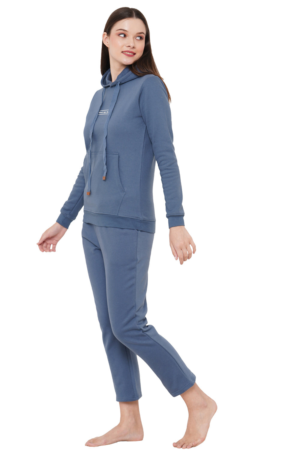 Organic Cotton Hoodie and pajama set-ISL037_40-Greyish Blue-