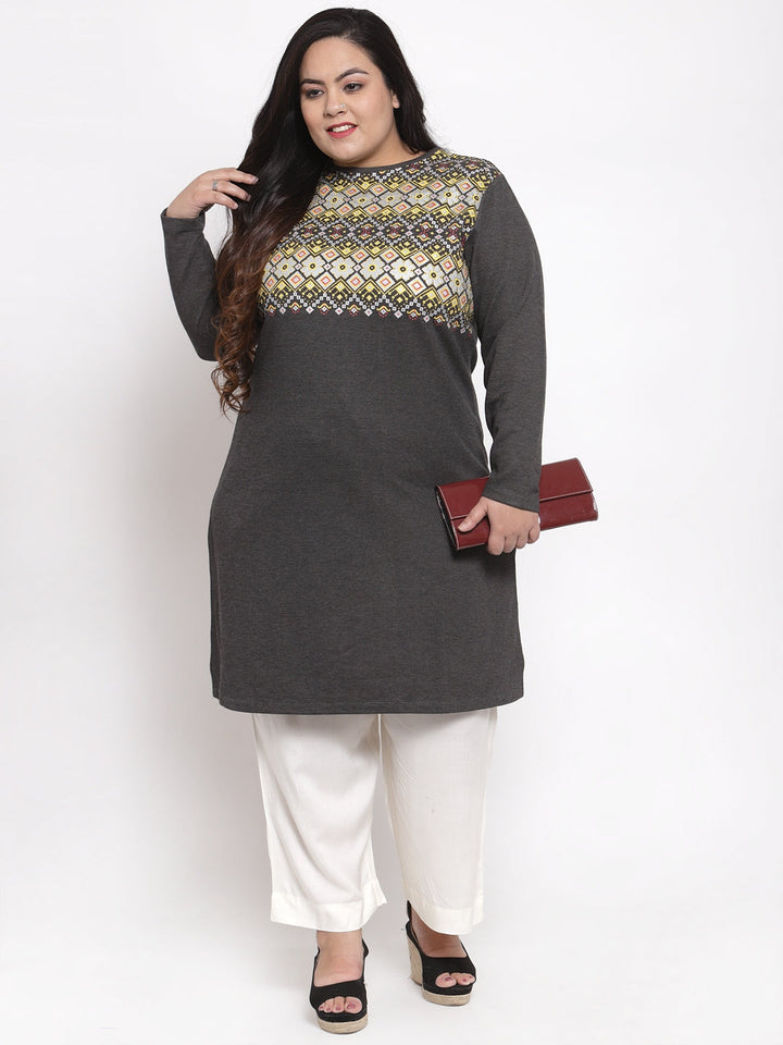 Plus Size Women White Solid Straight Palazzos