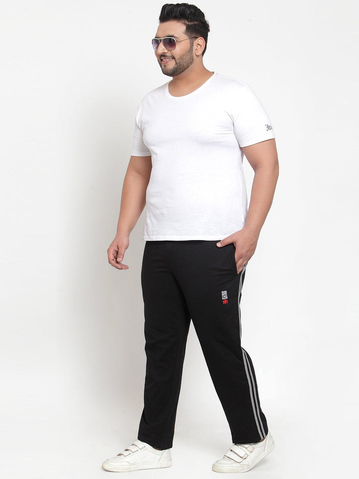 Plus Size   Black Solid Track Pants