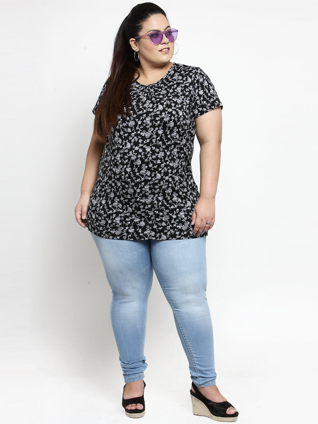 Plus Size Women Blue Slim Fit Jeans