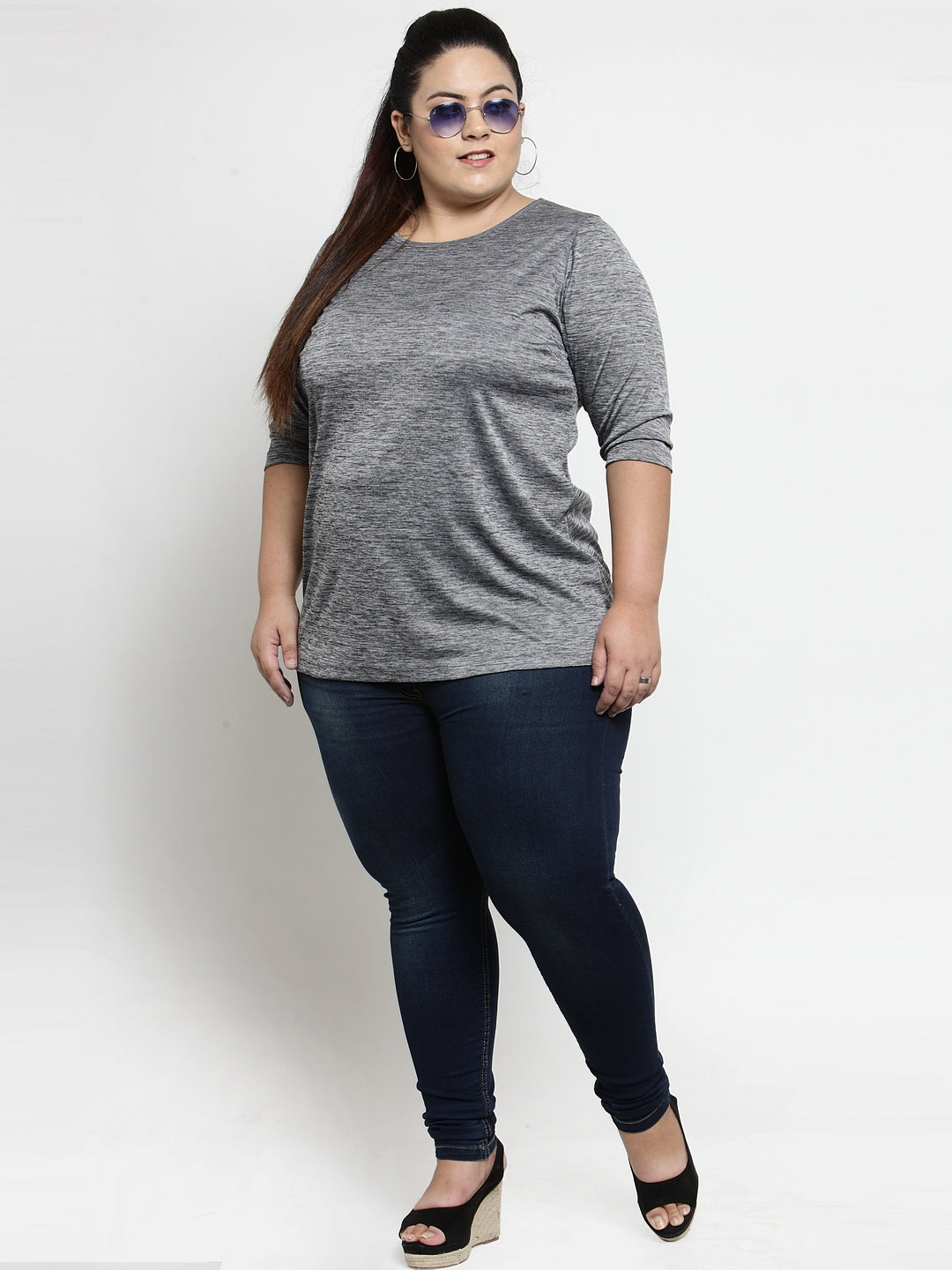 Plus Size Women Blue Regular Fit Mid-Rise Clean Look Stretchable Jeans