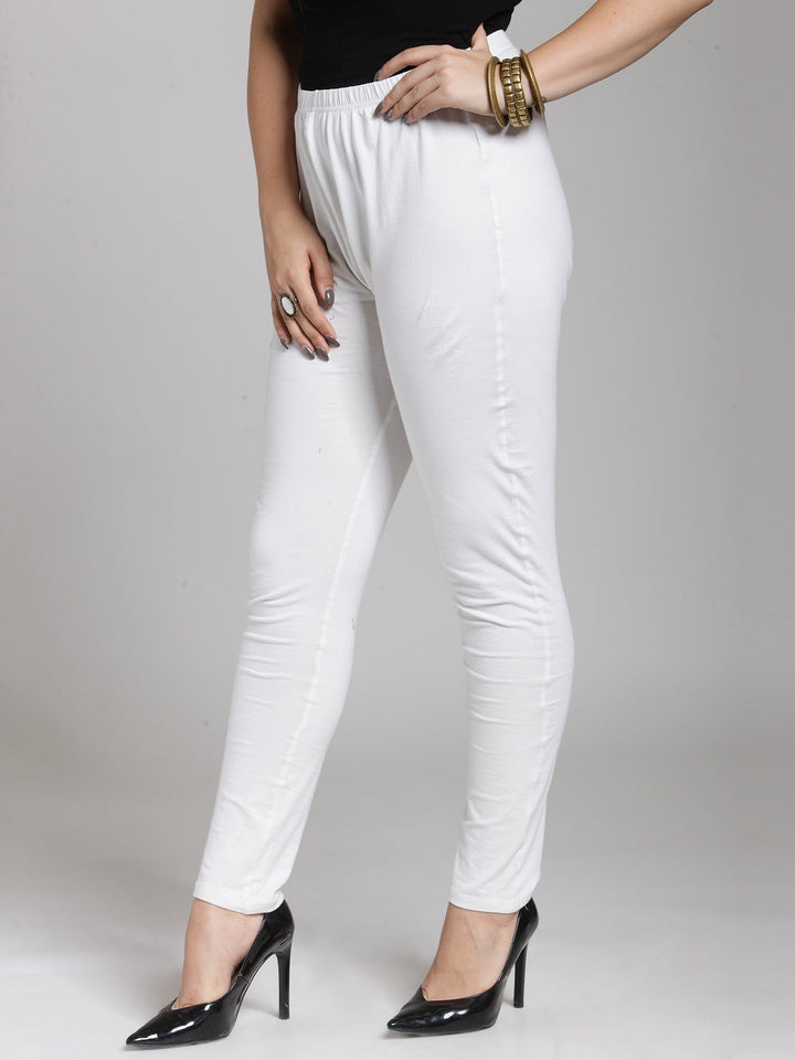 Plus Size White Churidar Leggings