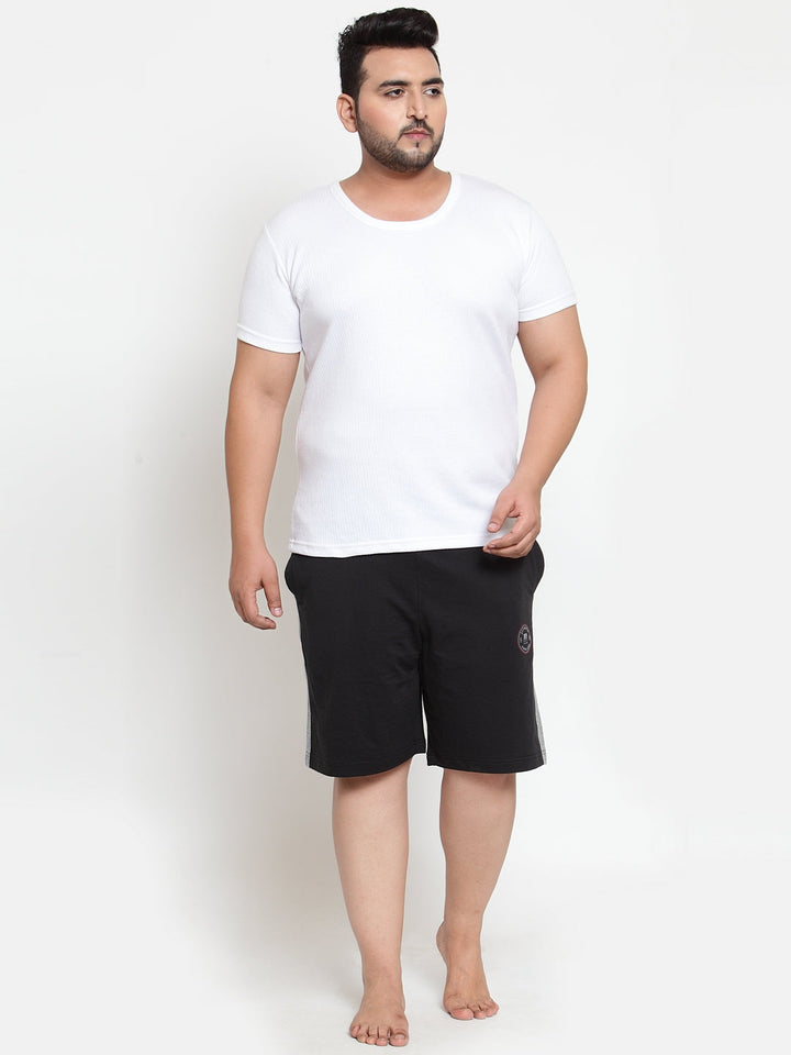 Plus Size Men  White Solid Undershirt Innerwear Vest