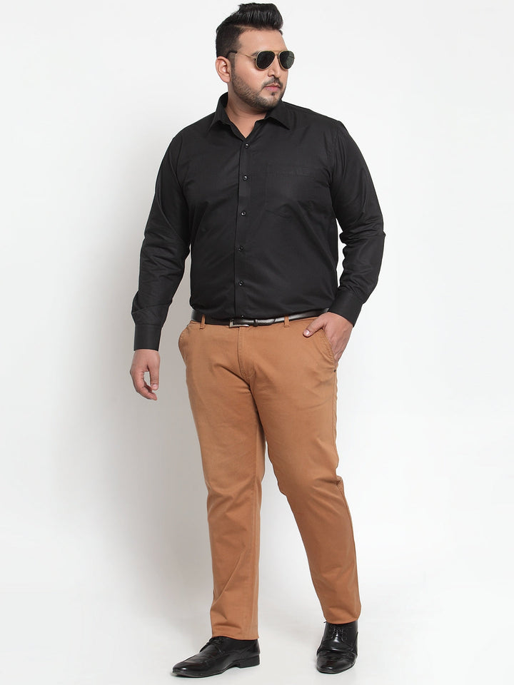 Plus Size Men Black Formal Shirt