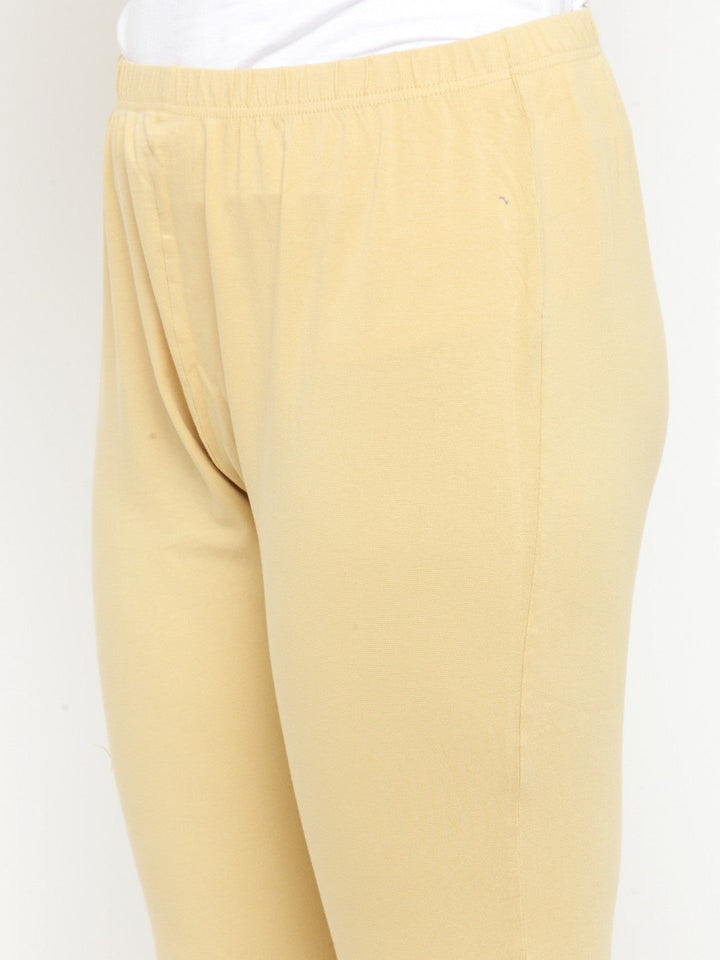 Plus Size Beige Churidar Leggings