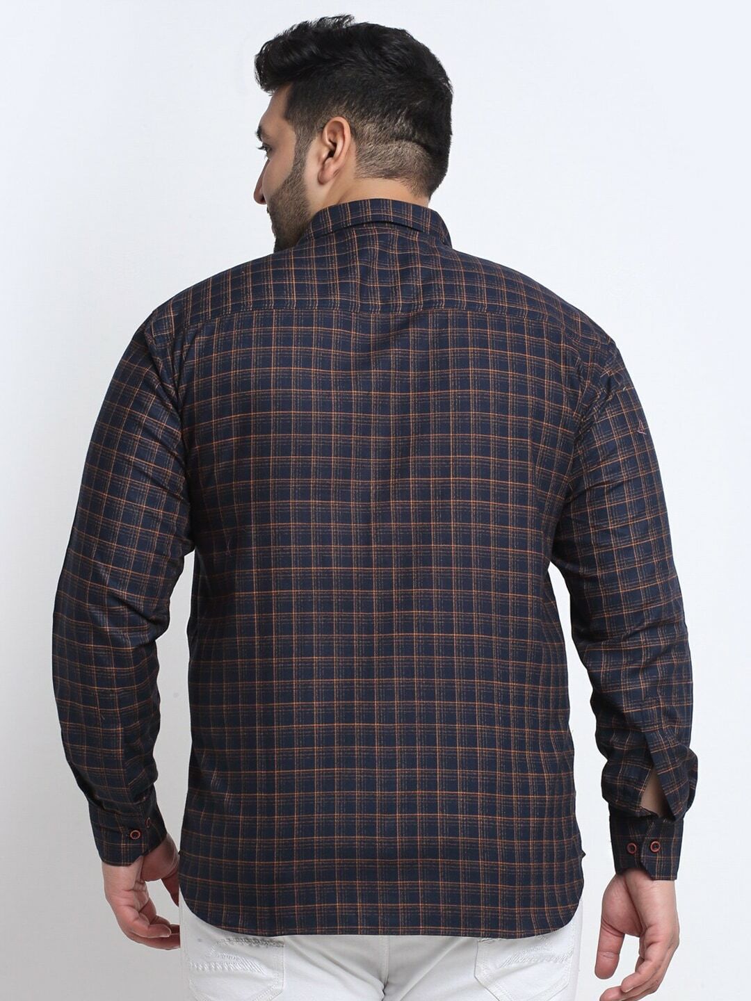 Plus Size Men  Tartan Checks Checked Casual Cotton Shirt