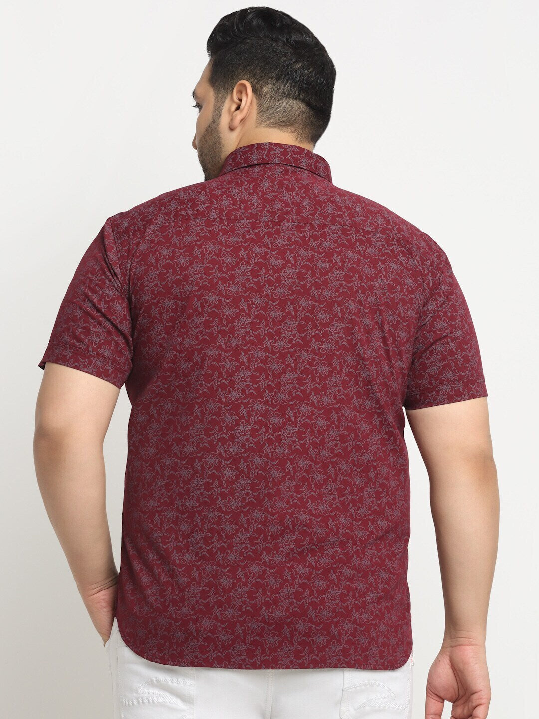 Plus Size  Floral Printed Cotton Casual Shirt