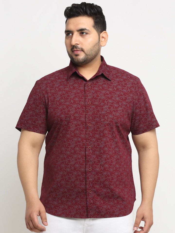 Plus Size  Floral Printed Cotton Casual Shirt