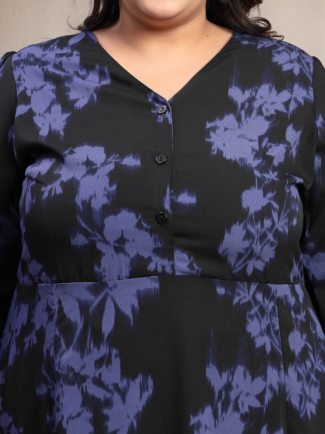 Plus Size Floral Print Fit & Flare Dress