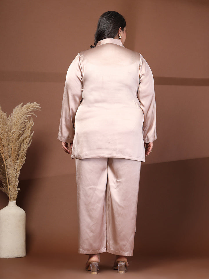 Plus Size Shirt Collar Shirt With Trouser