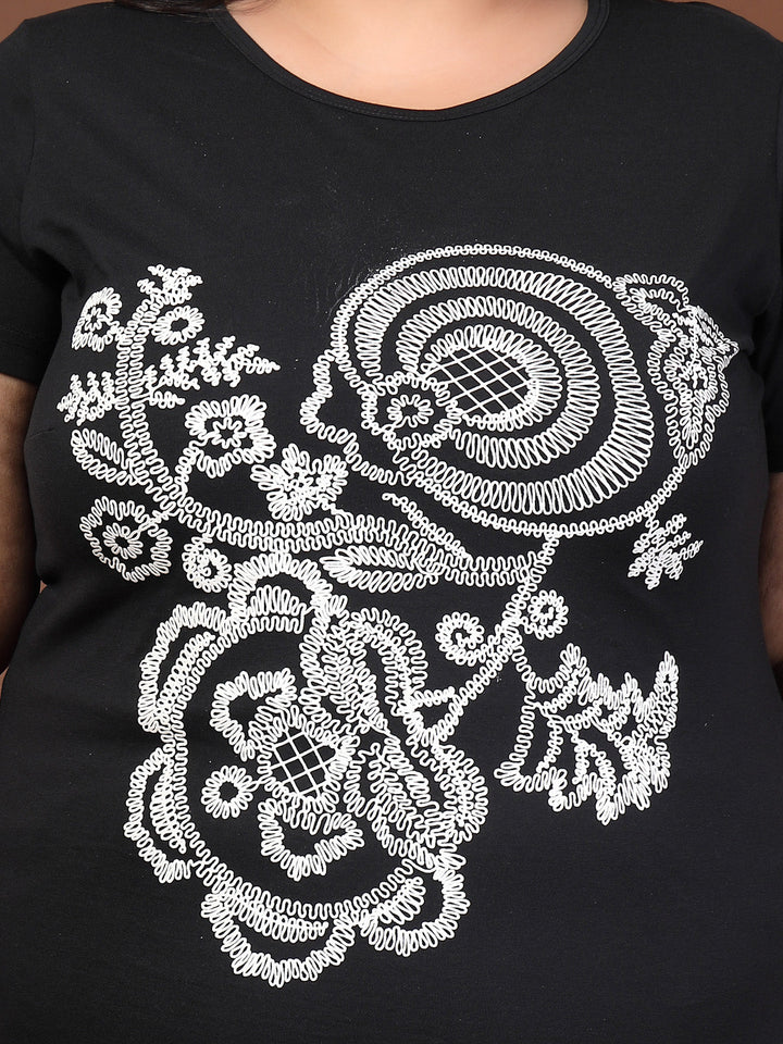 Plus Size Typography Printed T-shirt