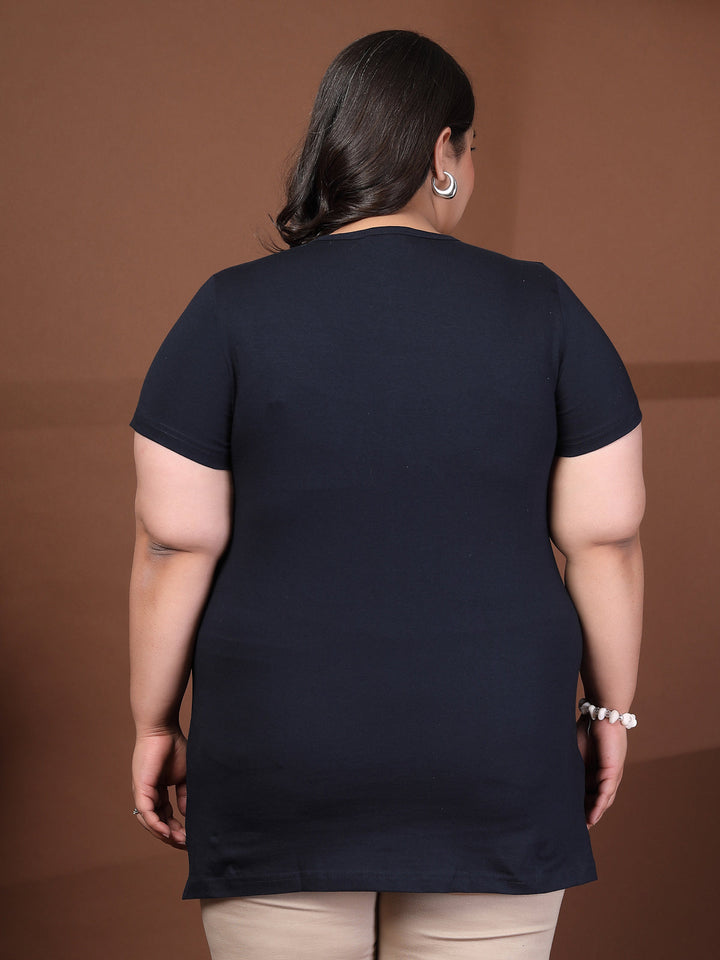 Plus Size Typography Printed T-shirt